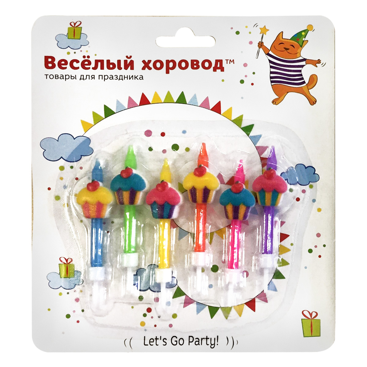 Набор свечей для торта "Кексики", 6 шт/бл Набор свечей для торта "Кексики", 6 шт/бл