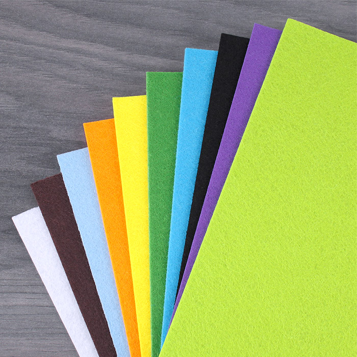 Набор фетра 10л А4 цвет ассорти, толщина 2мм, из натуральных волокон