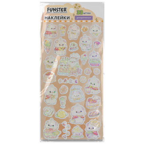 Наклейки декоративные "Веселый микс", 17,5х9 см, ассорти 6 видов,