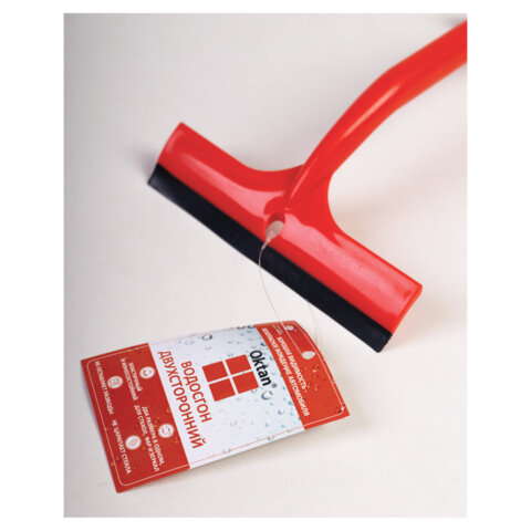 Водосгон автомобильный двухсторонний, красный, 15,5х8,5 см, OKTAN, А3-01-38 Водосгон автомобильный двухсторонний, красный, 15,5х8,5 см, OKTAN, А3-01-38