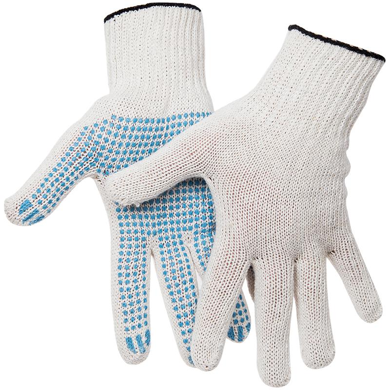 Перчатки х/б 7,5 класс OfficeClean с точечным ПВХ, 4 нитки, белый, стандарт: Перчатки х/б 7,5 класс OfficeClean с точечным ПВХ, 4 нитки, белый, стандарт: