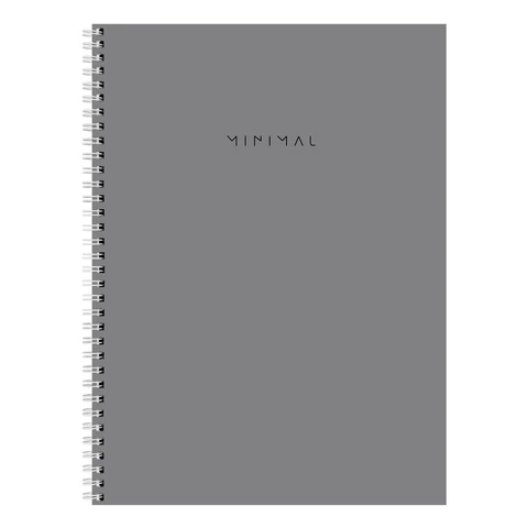 Тетрадь А4, 120 л., BRAUBERG, гребень, клетка, матовая ламинация, "Minimal