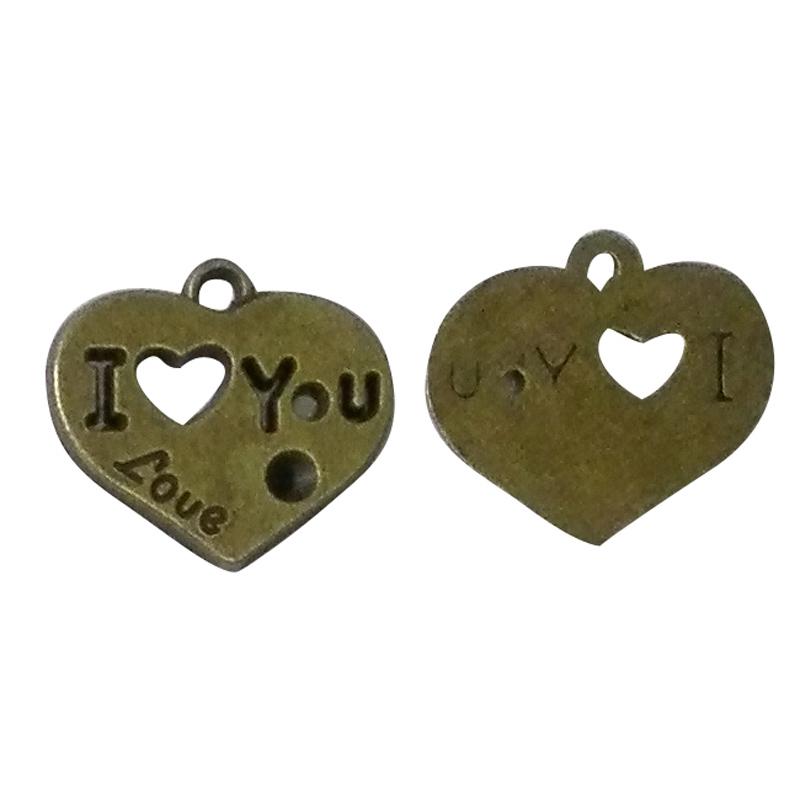Набор аксессуар для декора метал. I love you, 19x21x2 мм (20шт) Набор аксессуар для декора метал. I love you, 19x21x2 мм (20шт)