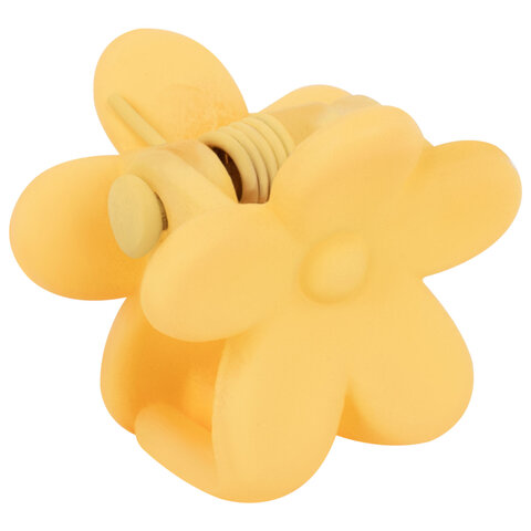 Крабы для волос НАБОР 10 шт., цветочки, soft-touch, оранжевый, жёлтый, MONTE