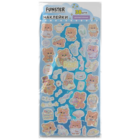 Наклейки декоративные "Веселый микс", 17,5х9 см, ассорти 6 видов,