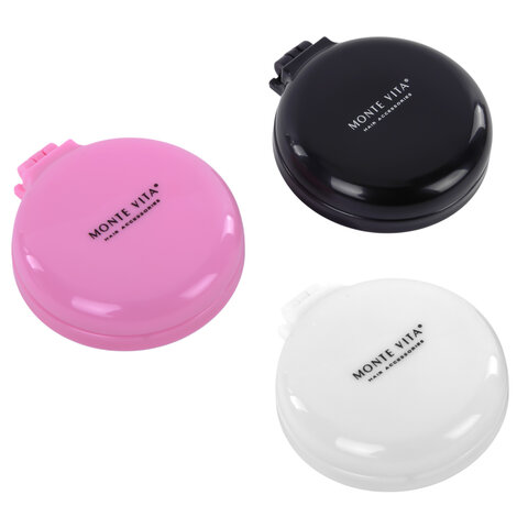 Расческа для волос массажная "2 в 1", 6,5 см с зеркалом, компактная