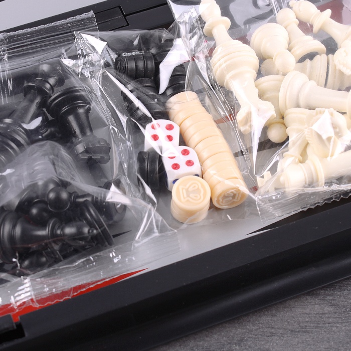 Игра 3 в 1 Шахматы, шашки, нарды 27*27см магнитные