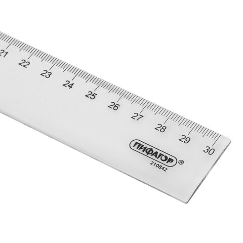 Линейка пластиковая 30 см, ПИФАГОР, прозрачная, бесцветная, 210842 Линейка пластиковая 30 см, ПИФАГОР, прозрачная, бесцветная, 210842