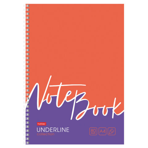 Тетрадь А4 80 л., HATBER, гребень, клетка, обложка картон, жесткая подложка, Тетрадь А4 80 л., HATBER, гребень, клетка, обложка картон, жесткая подложка,