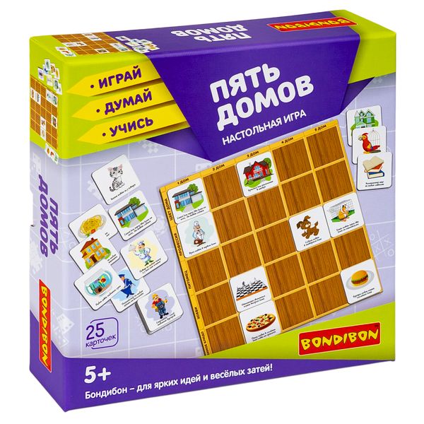 Настольная игра "ПЯТЬ ДОМОВ" Играй Думай Учись Bondibon Настольная игра "ПЯТЬ ДОМОВ" Играй Думай Учись Bondibon