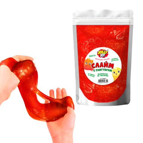 Слайм с глиттером, аромат апельсин, 500 г, JOLLY JOT (ДЖОЛЛИ ДЖОТ), 666671