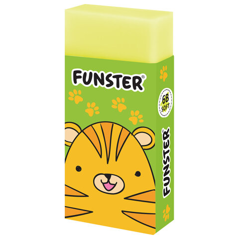 Ластик FUNSTER (ФАНСТЕР) "ANIMALS", 50х24х10 мм, прямоугольный,