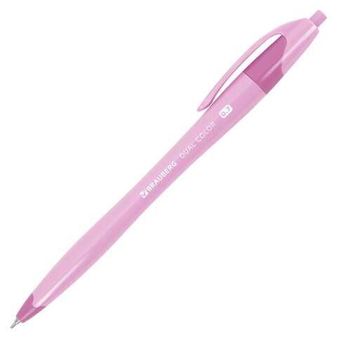 Ручка шариковая автоматическая масляная BRAUBERG "DUAL COLOR", СИНЯЯ,
