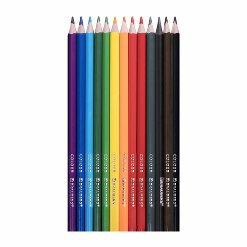 Карандаши цветные пластиковые, BRAUBERG PREMIUM 12 цветов + 1 чернографитный