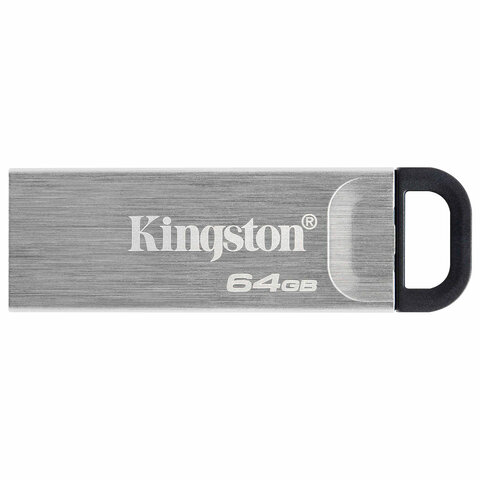 Флеш-диск 64 GB KINGSTON DataTraveler Kyson, разъем USB 3.2, серебряный,
