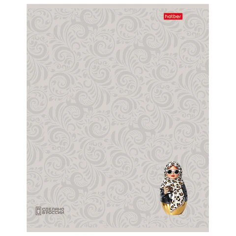 Тетрадь А5, 48 л., HATBER, скоба, линия, Soft-touch ламинация, 3D-лак,