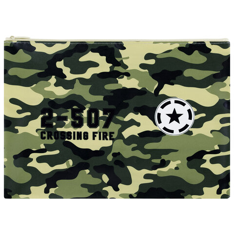 Папка для тетрадей ПИФАГОР А4, 1 отделение, ПВХ, на молнии, ассорти