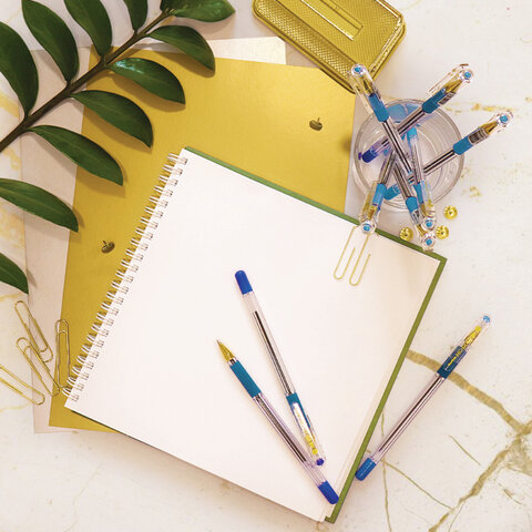 Ручка шариковая масляная с грипом MUNHWA "MC Gold", СИНЯЯ, корпус Ручка шариковая масляная с грипом MUNHWA "MC Gold", СИНЯЯ, корпус