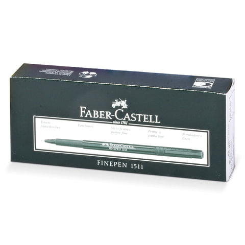 Ручка капиллярная (линер) FABER-CASTELL "Finepen 1511", ЧЕРНАЯ, корпус