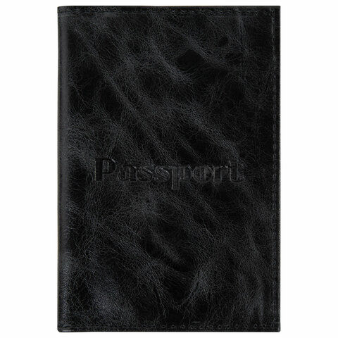Обложка для паспорта натуральная кожа пулап, "Passport", кожаные