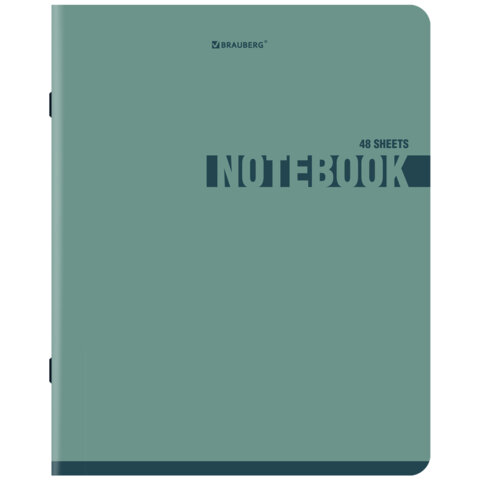 Тетрадь А5, 48 л., BRAUBERG, скоба, клетка, SoftTouch, "NoteColor",