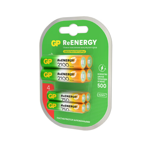 Батарейки аккумуляторные GP ReEnergy Ni-Mh НАБОР 8 шт. (ПРОМО 4+4), AA+ААА Батарейки аккумуляторные GP ReEnergy Ni-Mh НАБОР 8 шт. (ПРОМО 4+4), AA+ААА