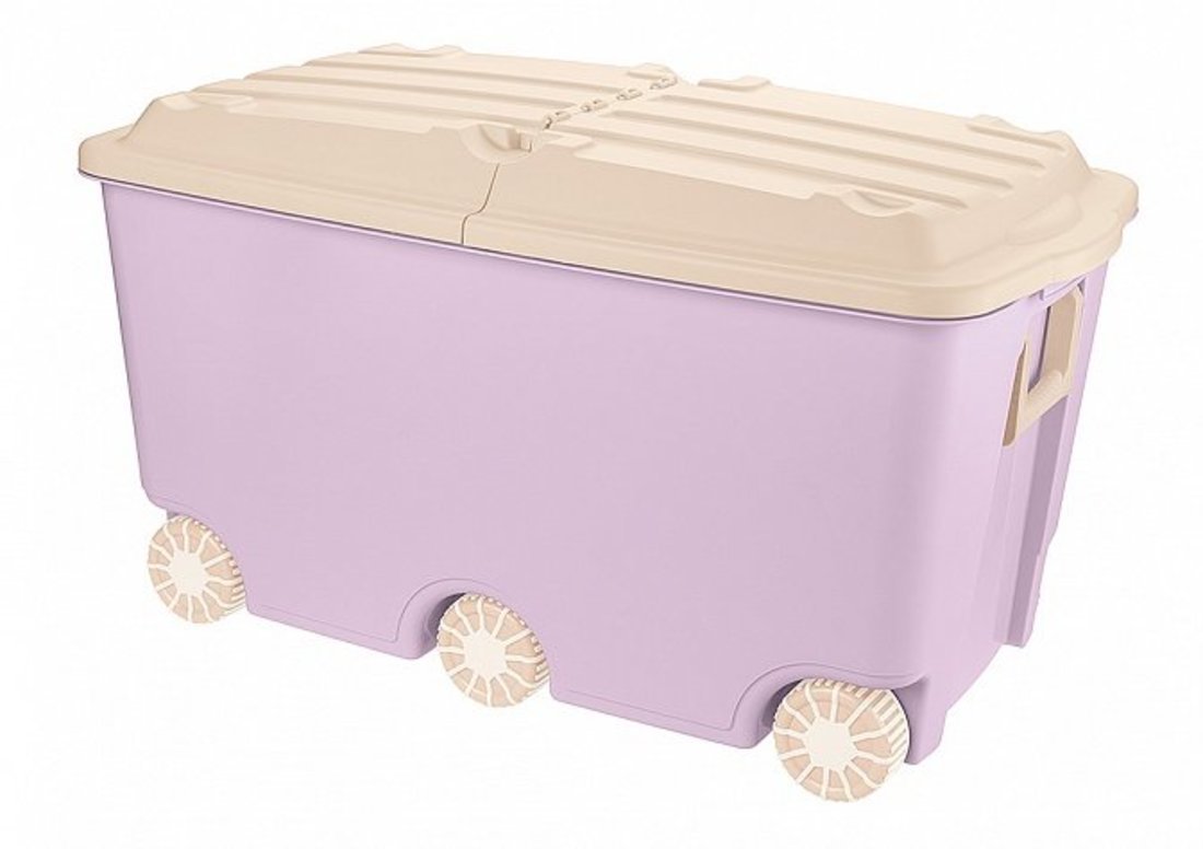 Ящик для игрушек на колесах, 66,5л, 685х395х385 мм (розовый)