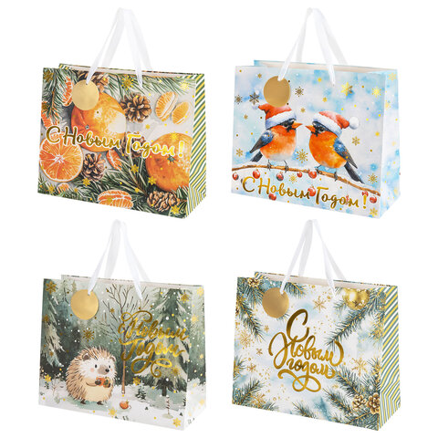 Пакет подарочный (1 шт.) новогодний 26х13х32 см "Акварельная зима" Пакет подарочный (1 шт.) новогодний 26х13х32 см "Акварельная зима"
