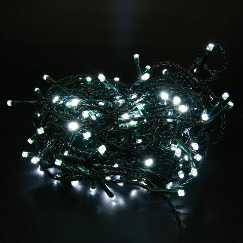 Электрогирлянда-нить комнатная "Стандарт" 10 м, 100 LED, холодный