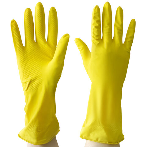 Перчатки хозяйственные латексные AVIORA, МНОГОРАЗОВЫЕ, хлопчатобумажное