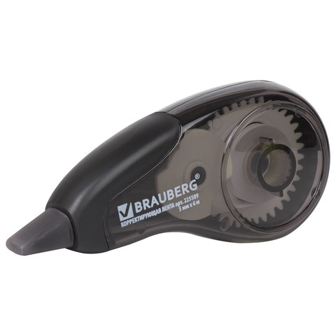 Корректирующая лента BRAUBERG "Design One", 5 мм х 6 м, черный корпус,