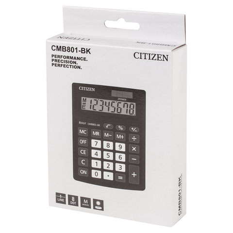 Калькулятор настольный CITIZEN BUSINESS LINE CMB801BK, МАЛЫЙ (137x102 мм), 8