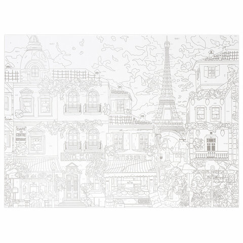 Картина по номерам А3, ОСТРОВ СОКРОВИЩ "Парижский пейзаж", акриловые