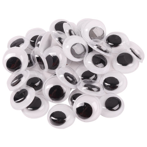 Глазки для творчества самоклеящиеся, вращающиеся, черно-белые, 7 мм, 30 шт.,