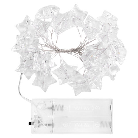 Электрогирлянда-нить комнатная "Звезды", 2 м, 20 LED, мультицветная,