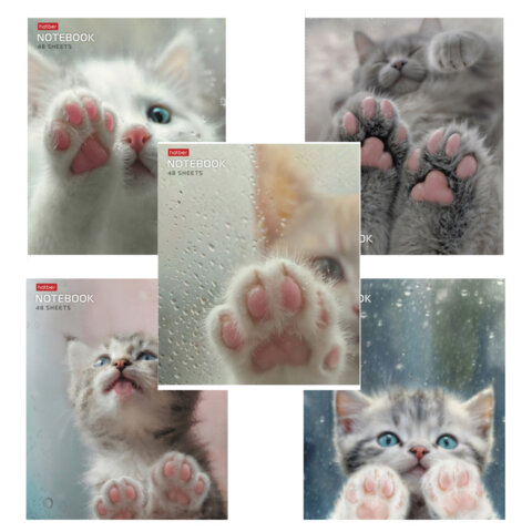 Тетрадь А5 48 л., HATBER скоба, клетка, обложка картон, "Розовые Тетрадь А5 48 л., HATBER скоба, клетка, обложка картон, "Розовые