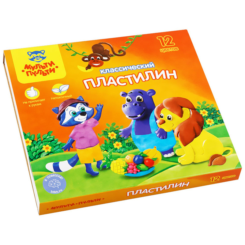 Пластилин "Приключения Енота" 12 цветов, 240гр, со стеком КП_10209 Пластилин "Приключения Енота" 12 цветов, 240гр, со стеком КП_10209