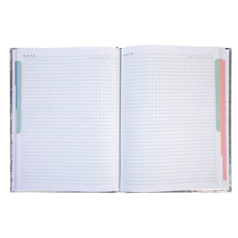 Блокнот А5 167х216 мм, 80 л., твёрдый, бумвинил "METALLIC", клетка,