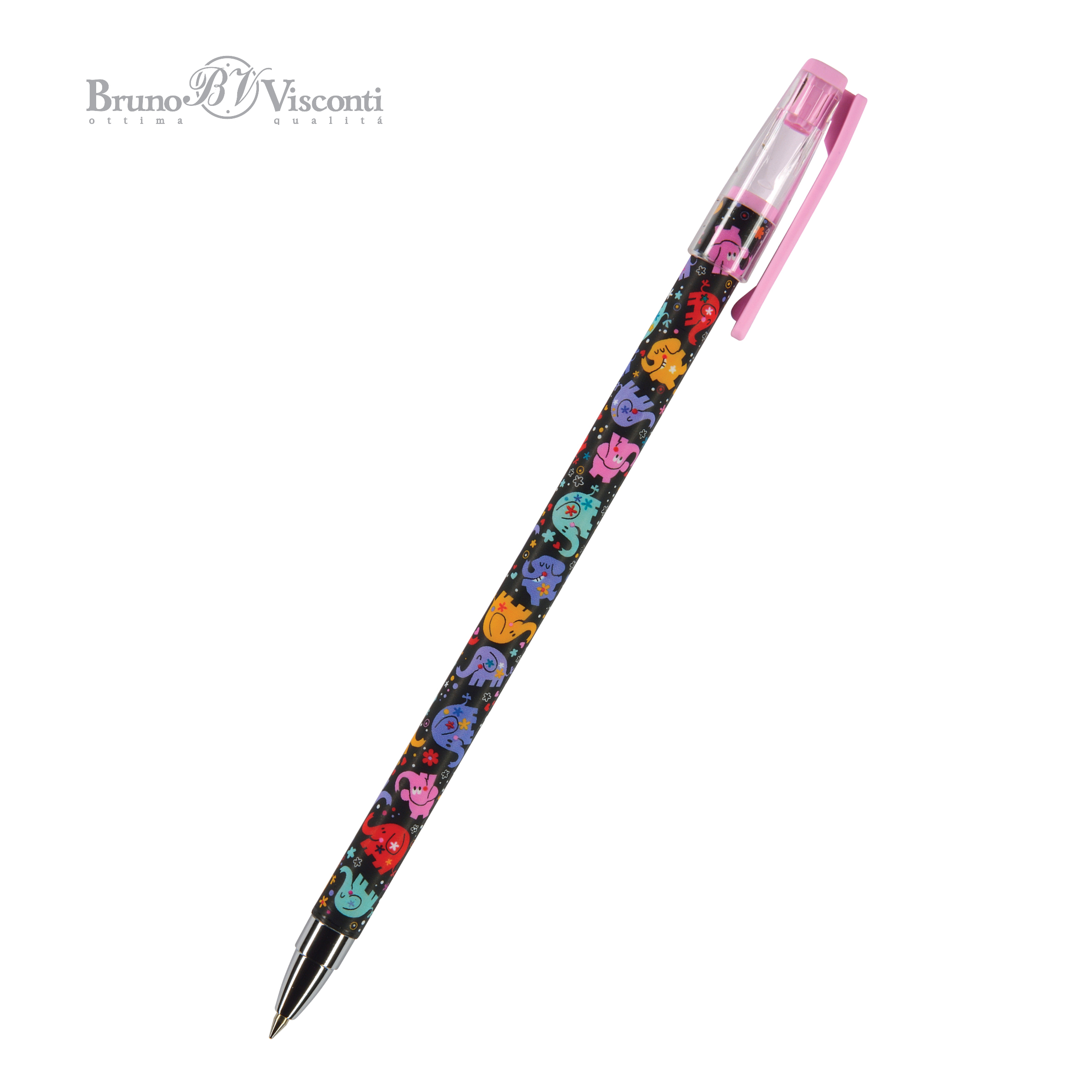 НАБОР ИЗ 2-Х РУЧЕК "HappyWrite. Разноцветные слоники" ШАРИКОВЫХ 0.5