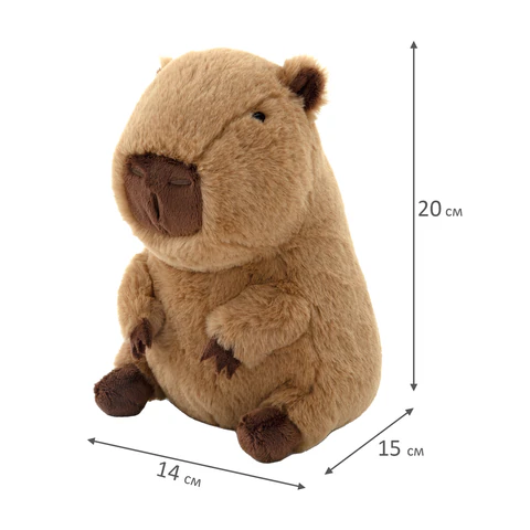 Игрушка мягкая "Капибара", 20 см, цвет коричневый, WOOZOO (ВУЗУ),