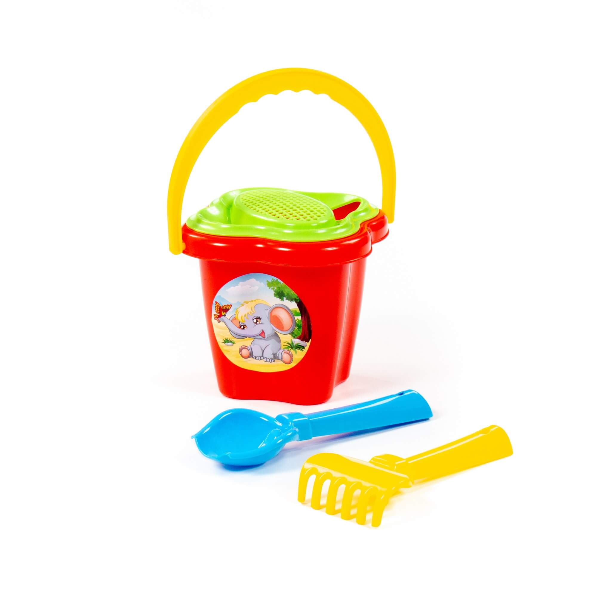 Набор №23 (ведро-цветок среднее, ситечко-цветок, совок №2, грабельки №2)