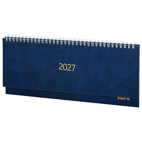 Планинг датированный 2027 300х130 мм, STAFF, гребень, обложка бумвинил, 64