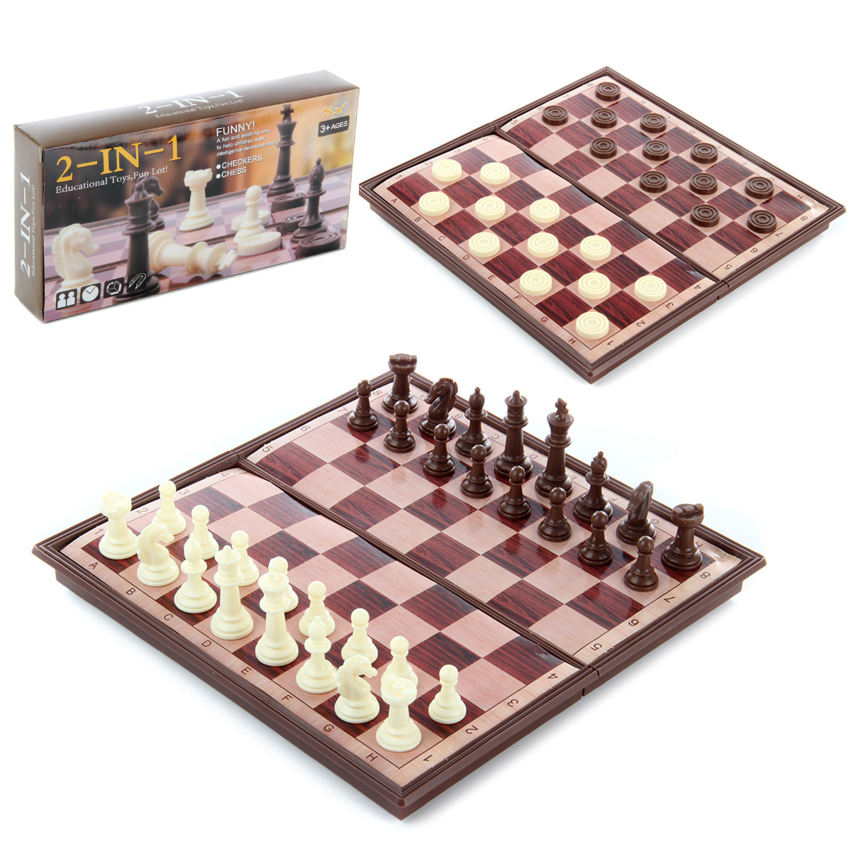 Настольная игра Шахматы и шашки 2 в 1, 24х4х12 Настольная игра Шахматы и шашки 2 в 1, 24х4х12