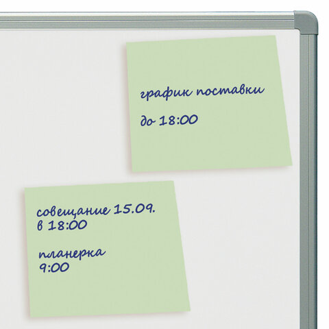 Блок самоклеящийся (стикер), STAFF, 76х76 мм, 100 л., зеленый, 126498