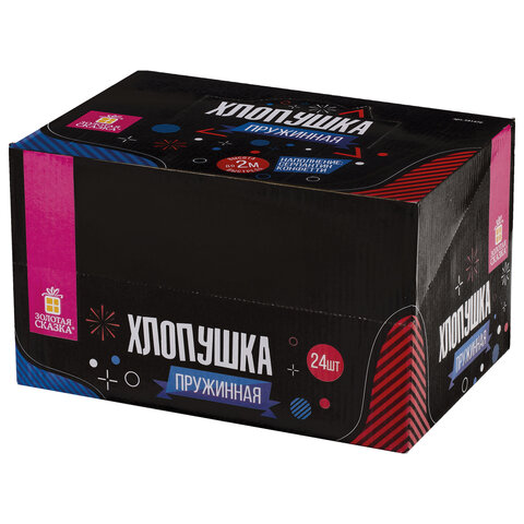 Хлопушка пружинная ЗОЛОТАЯ СКАЗКА 15,5 см, фольга, серпантин/конфетти, ассорти,