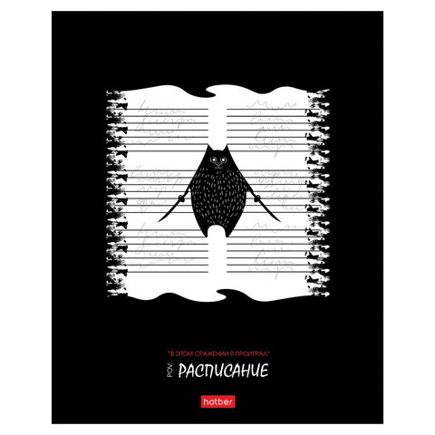 Тетрадь обложка пластик, А5 48л. скоба, клетка, HATBER, "Кот-самурай" Тетрадь обложка пластик, А5 48л. скоба, клетка, HATBER, "Кот-самурай"
