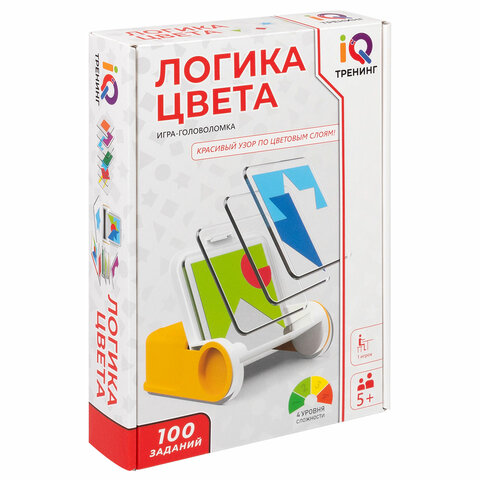 Настольная логическая игра IQ ТРЕНИНГ "Логика цвета", 1TOY, Т25560