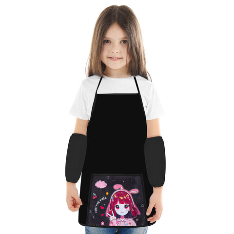 Фартук с нарукавниками для уроков труда ПИФАГОР, 1 карман, 46х54 см, "Anime