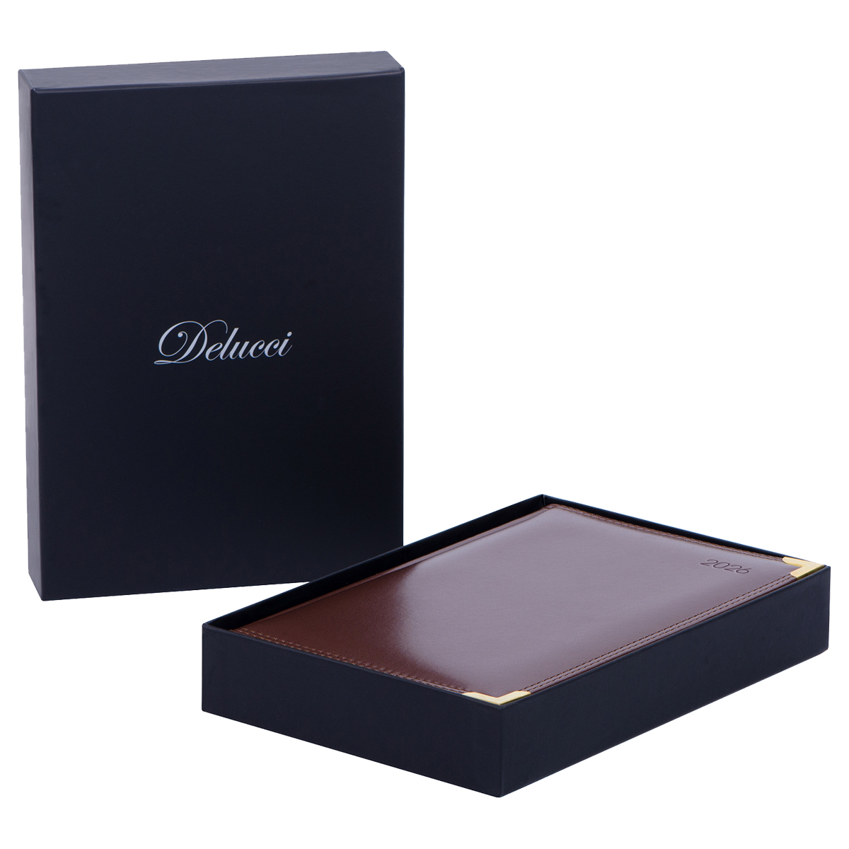 Ежедневник датированный 2026г., А6, 184л., Delucci, Гладкая кожа, зол. срез, Ежедневник датированный 2026г., А6, 184л., Delucci, Гладкая кожа, зол. срез,