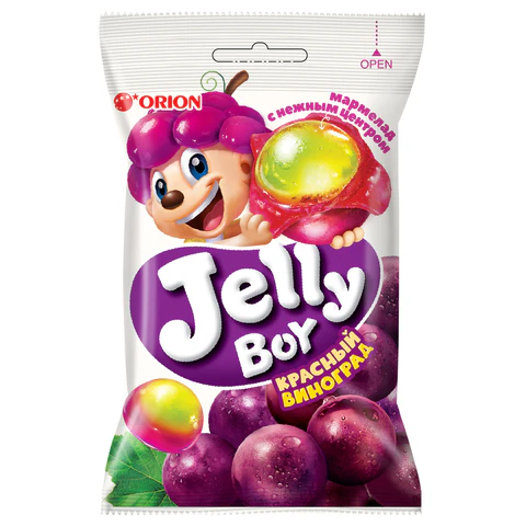 Мармелад жевательный ORION "Jelly Boy" со вкусом красного винограда,